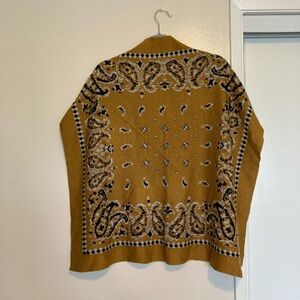 Mustard Bandana / Paisley Knit Scarf